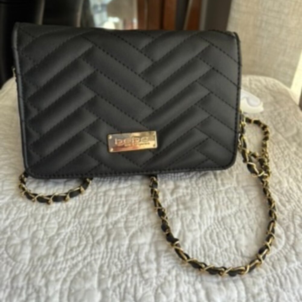 Bebe Los Angeles Black Sophia Quilted Crossbody